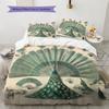 Peacock 2  Pattern Bedding Quilt Set Quilt Cover Pillowcase Home Decoration  Gift (1 * Duvet Cover + 2 * Pillowcase, Without Core)