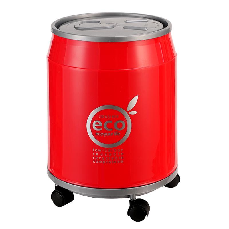Pull-Tab Trash Can with Wheels -