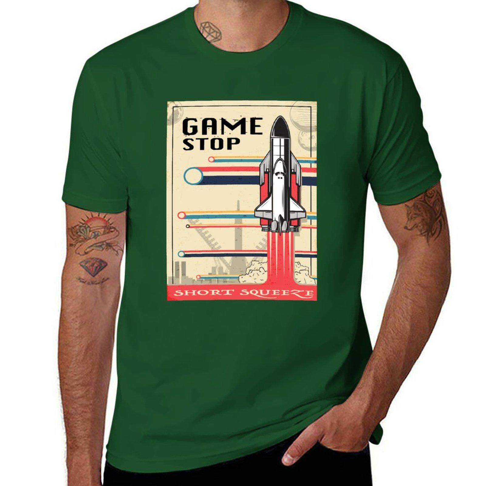 

GME to the moon TShirt for a boy customs design your own heavyweight t shirts for men 4XL