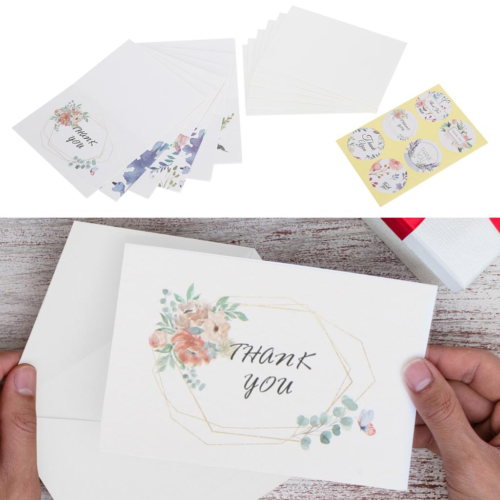 24 st Gratulationskort Tomt Presentpapper för Festivalpresent med Kuvert och KlistermärkeTack