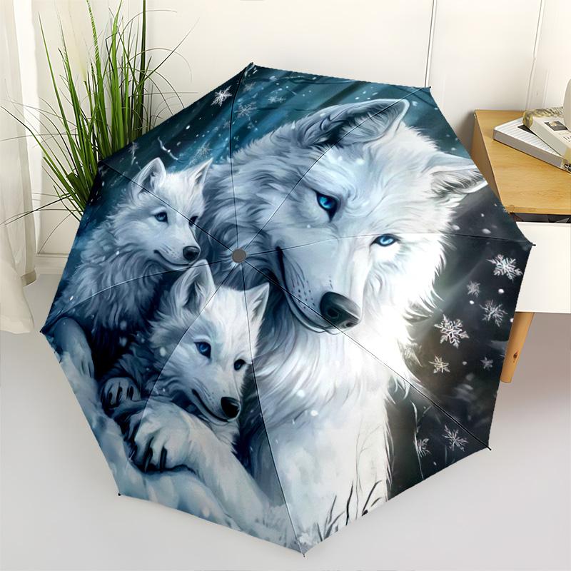 

1pc animal Umbrella Portable Folding Umbrella Iron Frame Hole Bone Structure Outdoor Home Umbrella