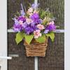 Elegant Basket with Beautiful Blooms Artificial Flowers Wreath Handmade Artfully Floral for Home and Office Enhancement