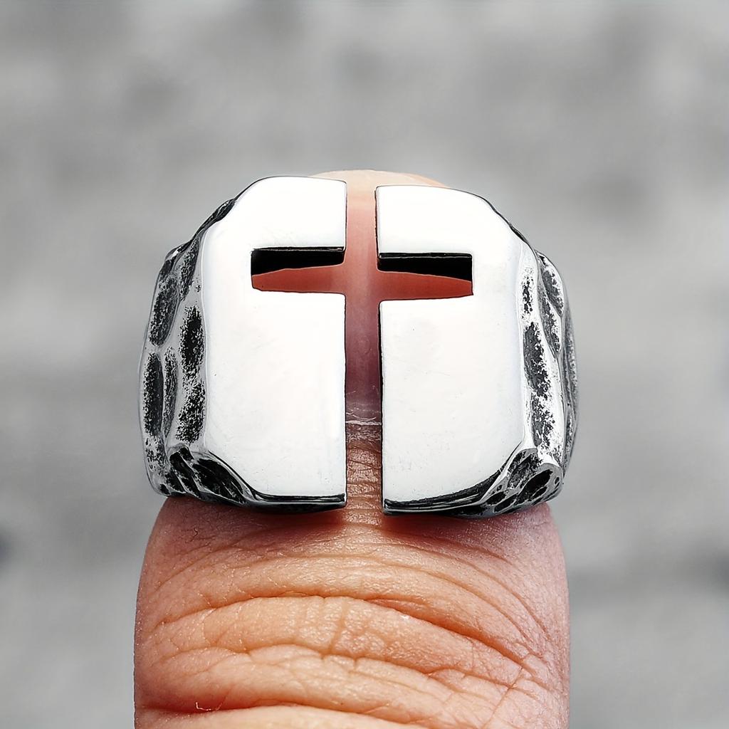 New Product New Creative Design Vintage Cross Crusade Men's Ring