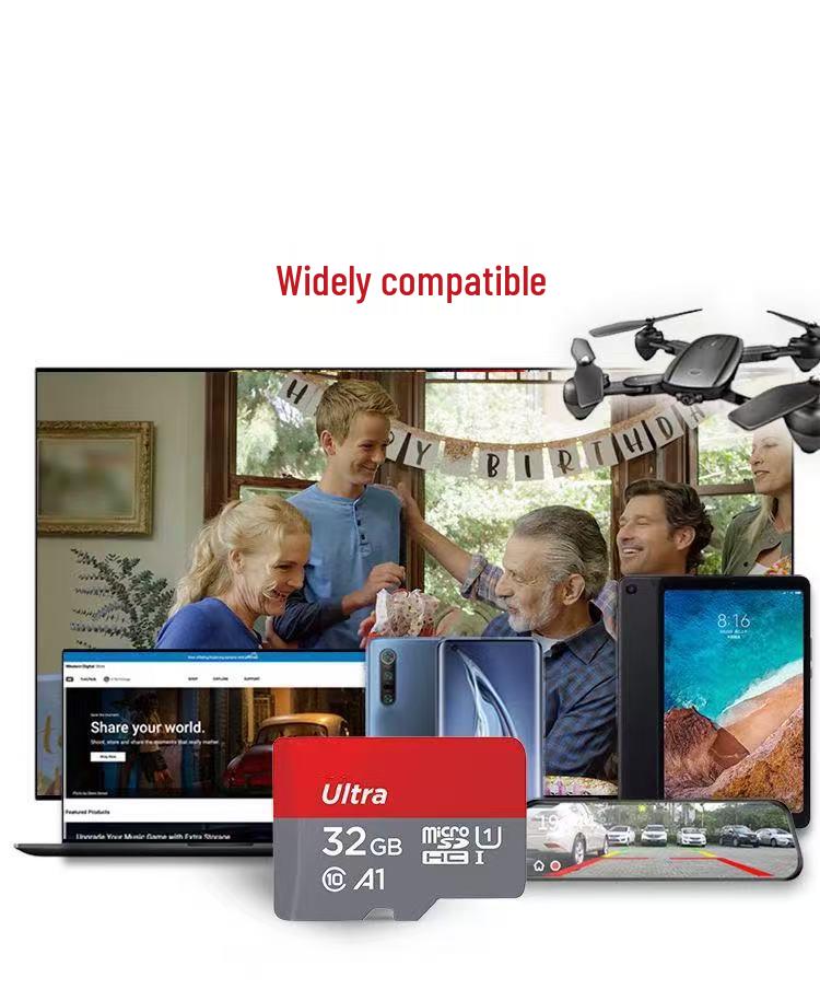 High-Speed Flash Memory Card: 16GB, 32GB, 64GB, 128GB for Dashcams and Surveillance Devices