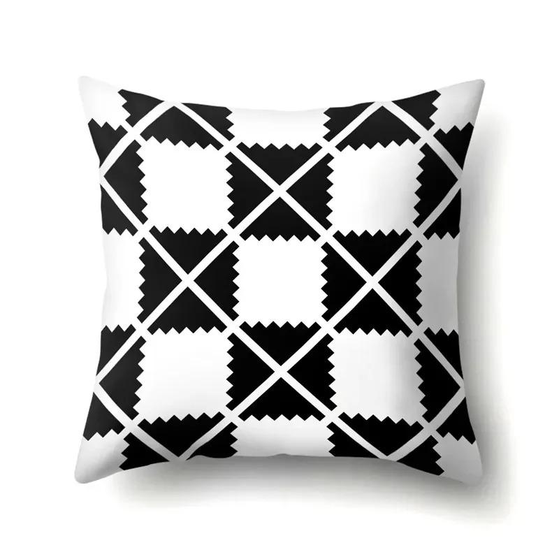 High-grade Black and White Geometric Irregular Pattern Pillowcase Office Living Room Home Pillowcase Car Ornaments