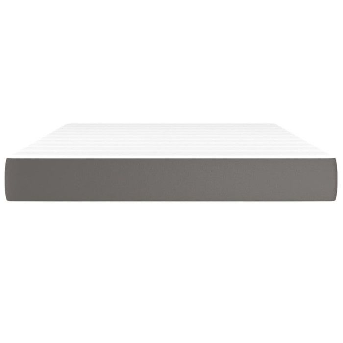 347806 vidaXL Pocket Spring Bed Mattress Grey 140x200 Cm Thickness 20 Cm Faux Leather