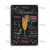 Mfoever Tin Sign Vintage Cocktail Recipe Metal Tin Sign Retro Bar Drink Menu Wall Art Decor for Pub Bar Man Cave Kitchen Rustic Iron Painting Pla
