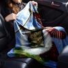 Christmas Cat Blanket Soft Throw Blanket For Home Bedroom Bed Sofa Travel Office Solid Christmas Blanket