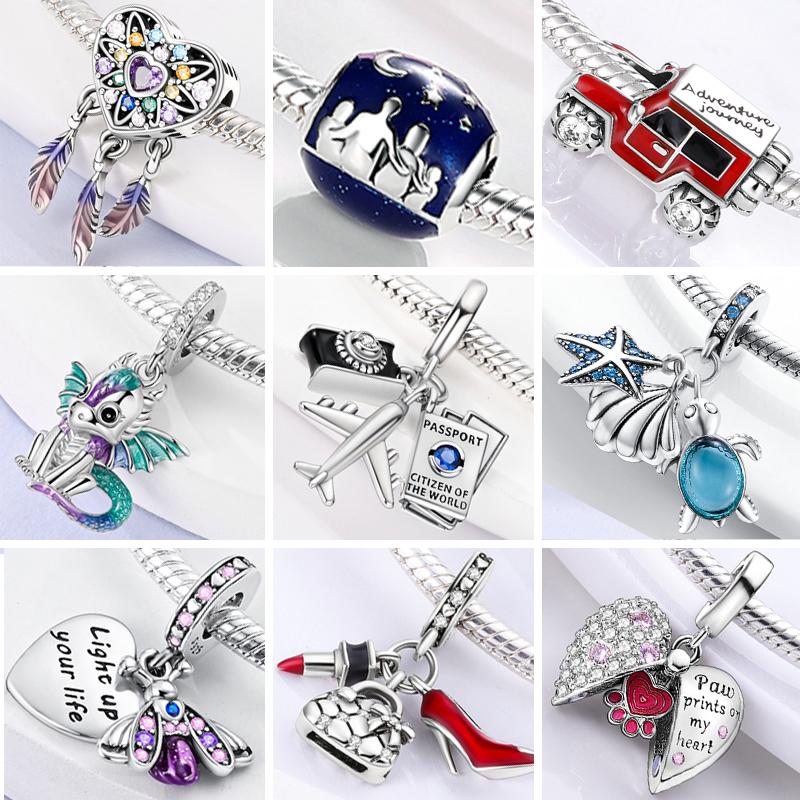 Original 925 Silber Charms Perlen zur Schmuckherstellung Anhänger Armbänder Geschenke