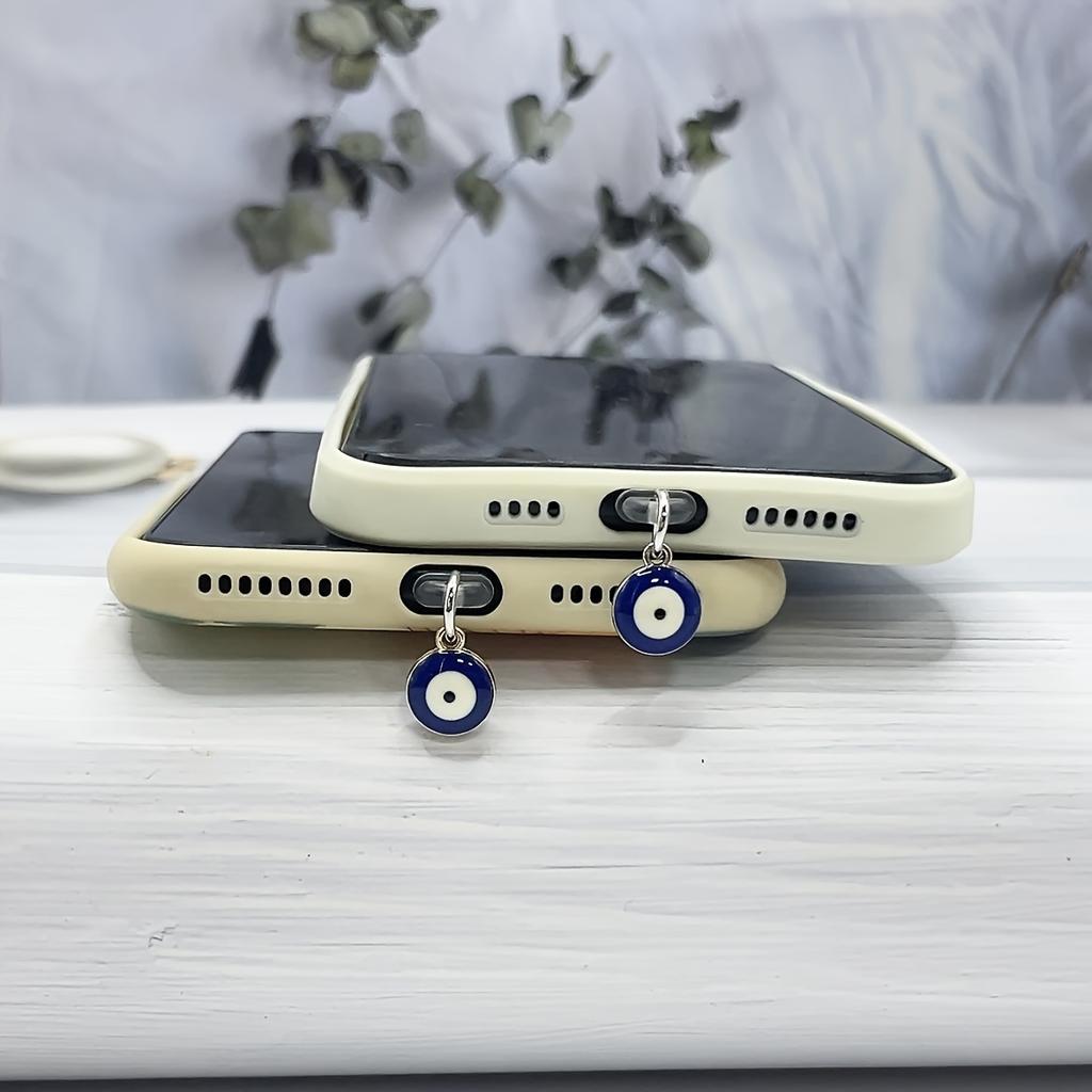 Handy Dekoration Staubschutzstecker DIY Legierung Dreidimensional Mini Blaues Auge Anhänger Handy Loch Staubschutzstecker