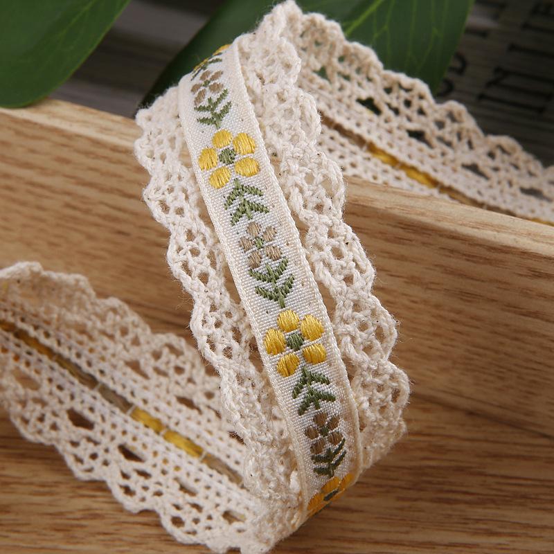 10 Yards 25mm Blumenherz Besticktes Spitzenband mit Wellenkante für Kleidung Nähen DIY Haarschleifen Hut Dekoration Bastelzubehör