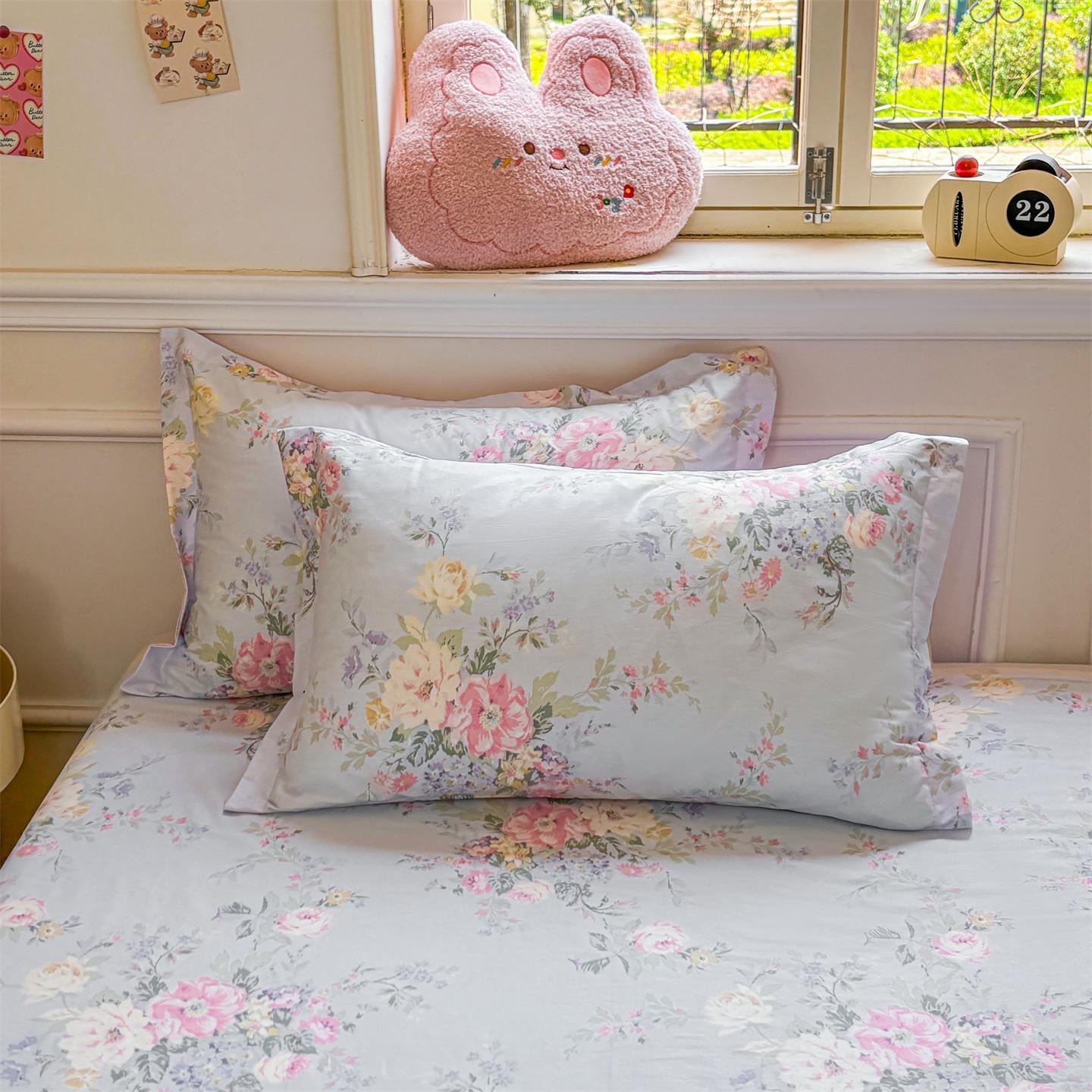 

Cotton 2pcs Pillowcases Home Bedding Decorative Pillow Cover Flowers Print Wedding Super Soft Pillow Case 48x74cm 2pcs