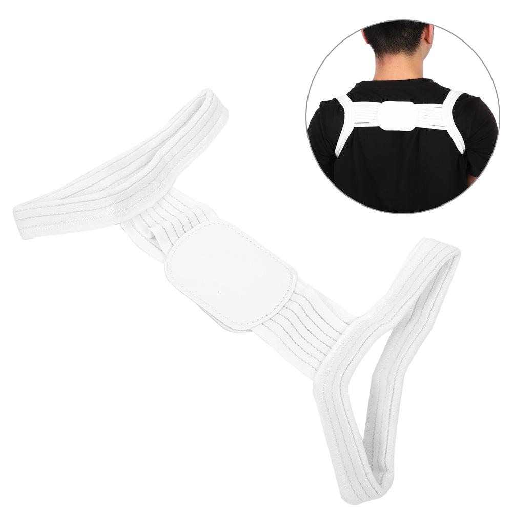Posture Corrector Breathable Shoulder Back Straightener Adjustable Upper Back BraceL White