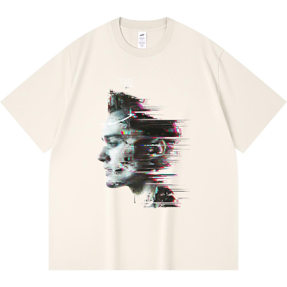 

Футболка из 100% хлопка плотностью 230 г/м2 с футуристическим принтом в уличном стиле (0001) Футболки с принтом Смешная футболка из чесаного хлопка в стиле Харадзюку XS абрикосовый