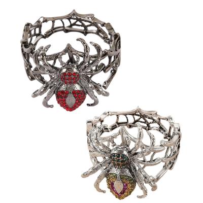 Dark Punk Style Rhinestones Arachnid Bracelet With Adjustable Closure Perfect For Halloween Outfits And Theme Event