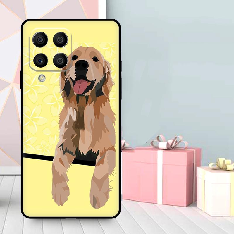 Cartoon Golden Retriever Dog Case For Samsung Galaxy M16 M31 M21 M13 M33 M53 M15 M35 M55 M36 M56 M12 M32 M52 M14 M34 M54