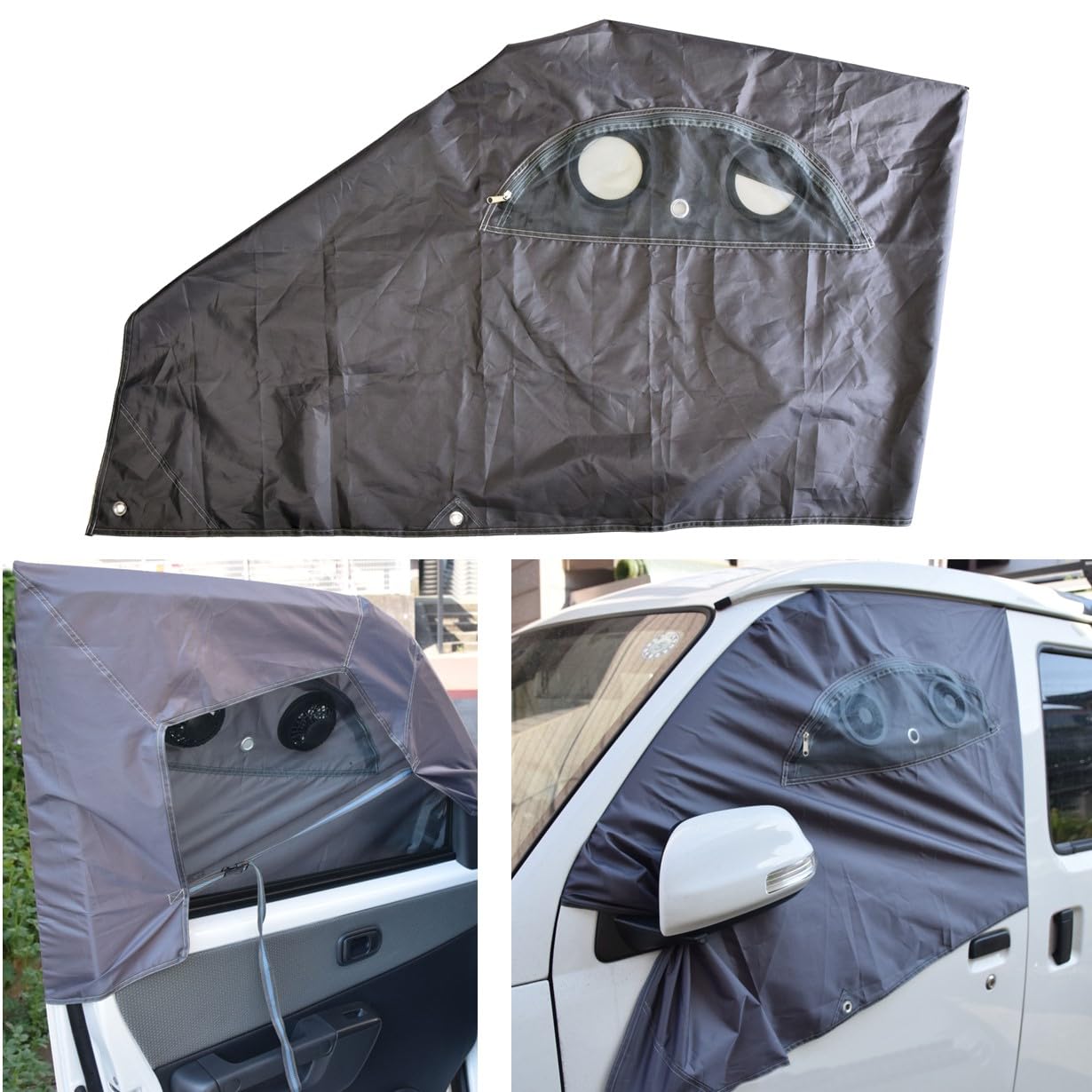 

iBeamed window ventilation tarp for sleeping in the car and eating in the car