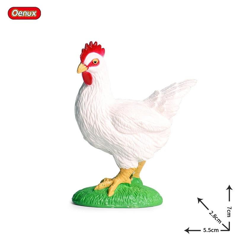 Oenux Simulation Cute Poultry Farm Animals Model Duck Goose Swan Hen Chicken Action Figures PVC Miniature Toy Xmas Gift For Kids