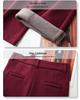 Ankola Women's Red High-Waisted Wide-Leg Velvet Pants - 2024 Autumn/Winter Slimming Casual Sweatpants