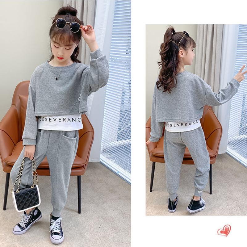 Mädchen Kleidung Mode 2-teiliges Set für Kleinkinder Sporttops + Hosenanzug Lässiges Outfit für Frühling Herbst Kleidung
