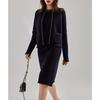 Gold Edge Double-Sided Woven Cardigan Dress Set