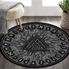 800g/m² Heavyweight Viking Rune Carpet-Round Rune Soft Floor Mat Suitable for Living Room,Bedroom,Office,/Outdoor Use-Hand Washable