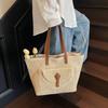 Woven Straw Bag Women's Large-capacity New Summer Versatile Shoulder Tote Bag Vacation Wind Beach Bag