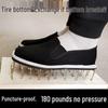 Men's Black Handmade Non-Slip Wear-Resistant Cloth Shoes with Thousand-Layer Sole