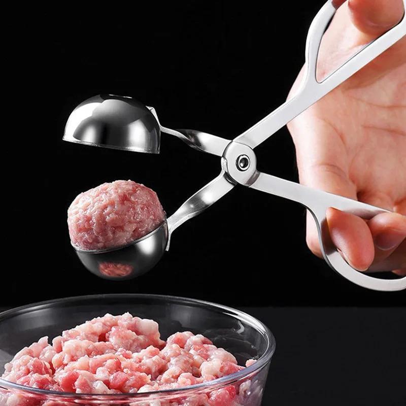 Meat Ball Maker Tool Round Stainless Steel Non Stick Meat Ball Rice Ball Shaper Spoon Mold Household Kitchen Convenience Gadget