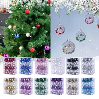 Christmas Decoration 4cm 36 Christmas Ball Hanging Decoration Bright Barrel Ball Electroplated Plastic Ball