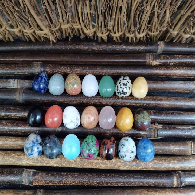 20pcs Mineral Crystal Assortments Eggs Gemstones Polished Worry Stones Ornaments