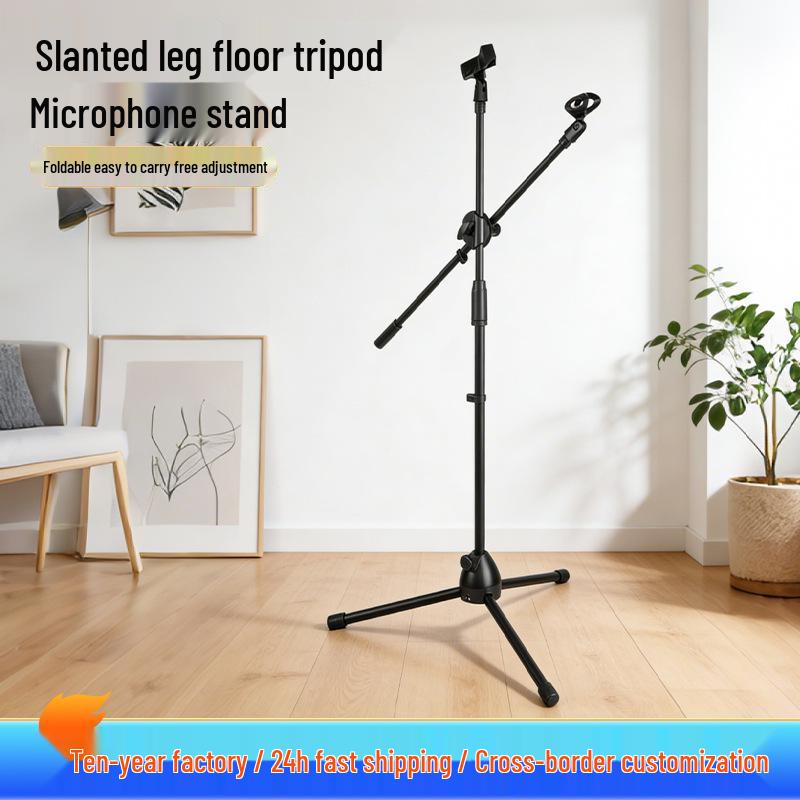 Universal Retractable Microphone Tripod for Live Streaming, Stage Performance & Mobile Phone