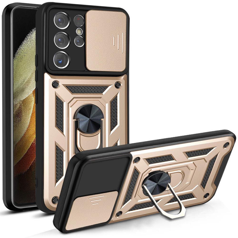 Cover Case for Samsung Galaxy S21 Ultra S 21 Plus S21 FE Camera Lens Protective Car Holder Magnetic Armor Shockproof Bumper Case