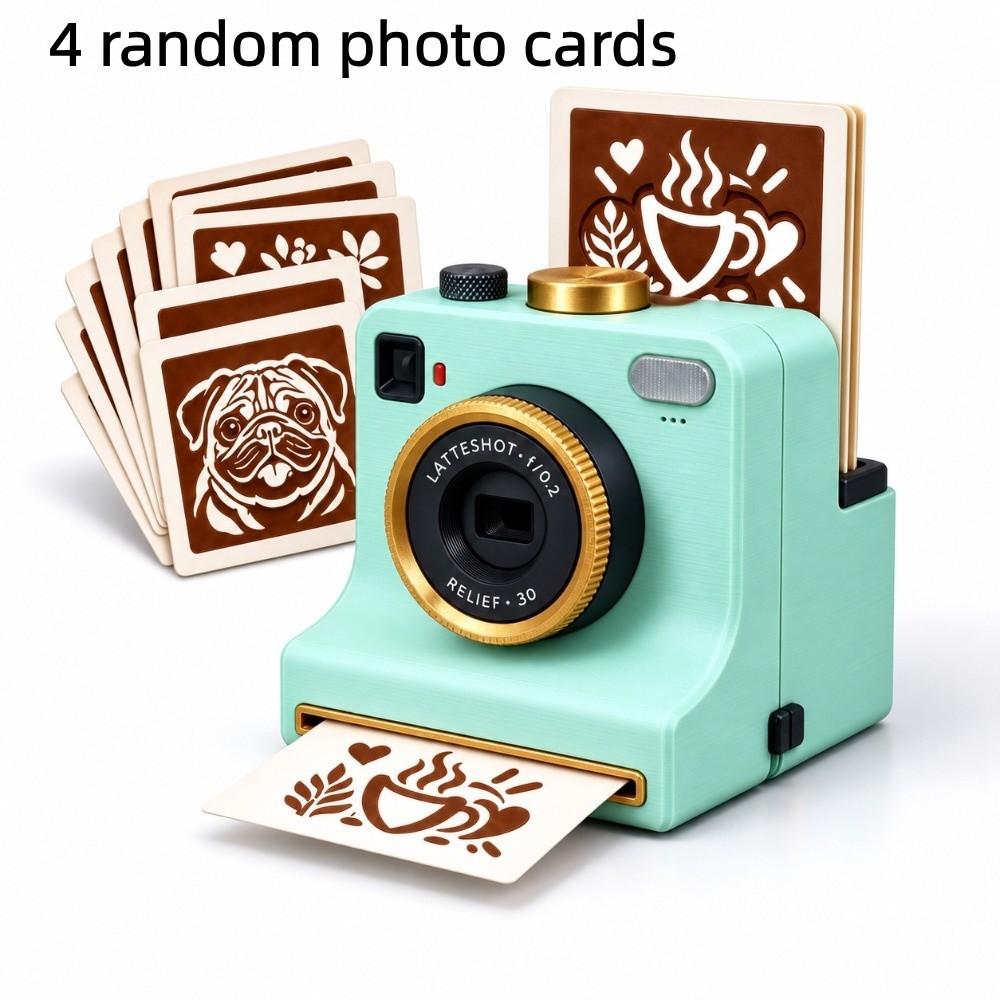 Funny 3D Printed Latte Camera Vintage Look Coffee Powder Print Camera Table Display