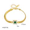 Ladies Zircon Two Layer Pendant Necklace and Bracelet Jewelry Set