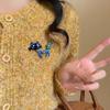 Geometric Vintage Enamel Brooch Rhinestone Corsage Ornament Creative Dripping Oil Cat Brooch  Suit