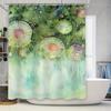 Vibrant Watercolor Shower Curtain Underwater Plant Design In Green Shades Waterproof Fabric Decor For Bathroom
