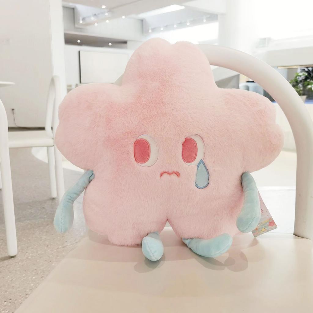 Flower Shape Plush Toy Crying Lively Stylish Stuffed Flower Toy for Living Room Balcony Office Pink