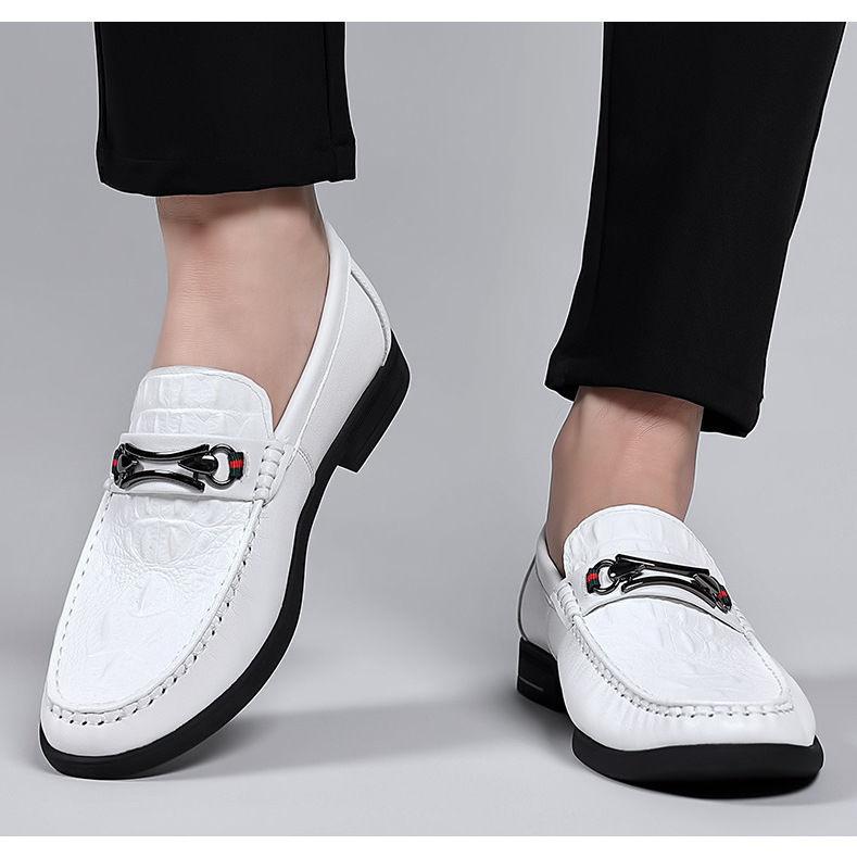 Summer Men's Leather Shoes New Deodorant Driving Shoes Casual Doudou Shoes One-pedal Leather Shoes