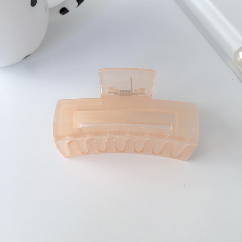 Stylish 8cm Pc Material Jelly Color Hair Claw Clip With Simple Geometric Design