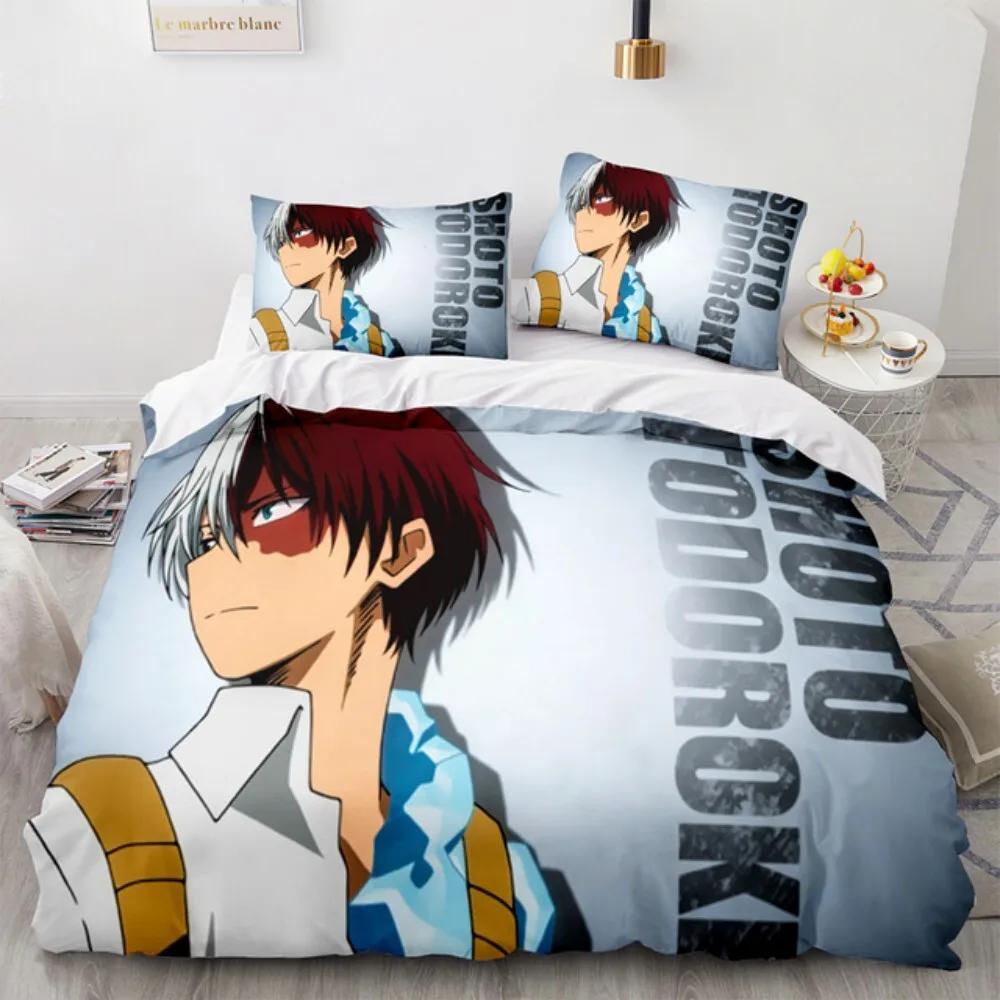 NEW My Hero Academia Anime Duvet Cover Set with Pillow Covers Polyester Teens Kids Bedding Set Full Queen King Size Bed Linen
