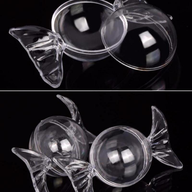 3pcs Round Egg Shaped Transparent Chocolate Candy Box Plastic Chimeric Preservation Container