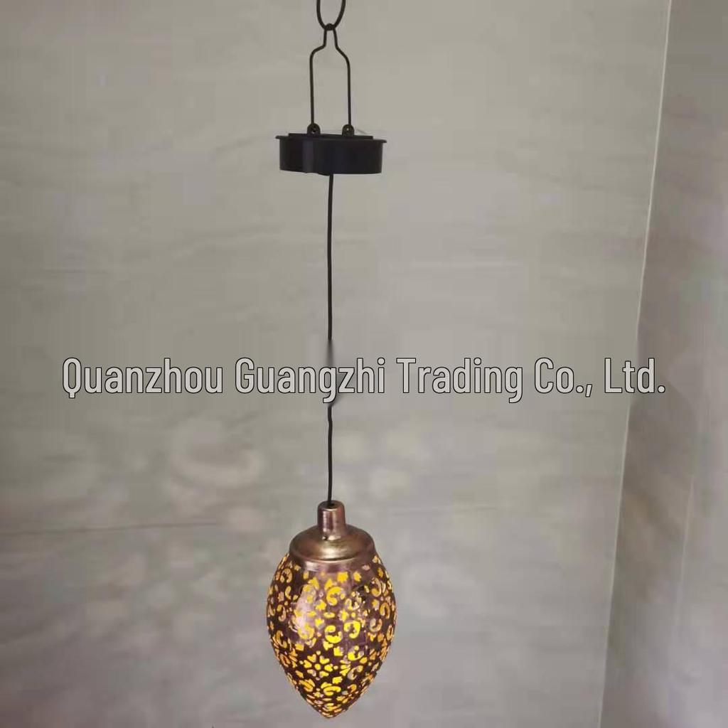 Cross-border Outdoor Iron Solar Floodlight for Courtyard, Garden, Balcony Decoration, Landscape, and Wall Hanging.