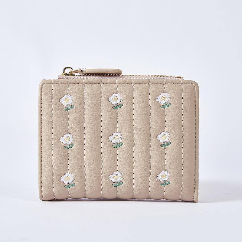 Women's Floral Zipper Card Holder & Coin Purse – Short and Simple Design for Summer