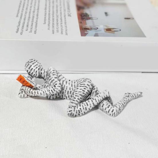 Abstract Reading Men Figurine Modern Sitting Lying Letter Man Statue Home Office Study Room Artistic Decoration Ornament
