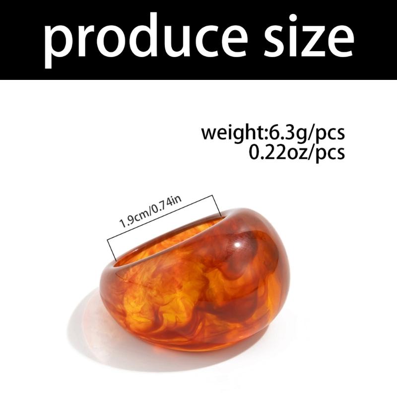 Anello in Resina Acquerellata Resistente agli Urti Costruzione Superfici Lisce Anelli Statement Perfetti per Chi Cerca Regali