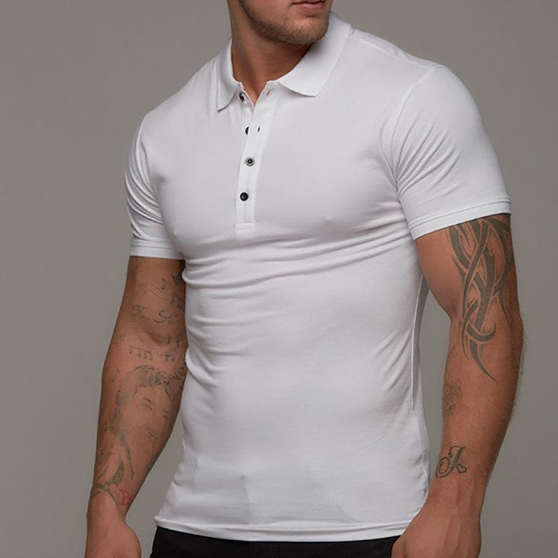 

Men s Polo Shirts Shorts Sleeve Casual Slim Fit Workout Shirts Button Down Mock Neck Basic Breathable Golf Shirts for Men Summer Collared T-Shirts M белый