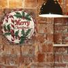 Vintage Christmas Metal Sign Candy Cane Holly Berry Decor Kitchen Wall Art Gift