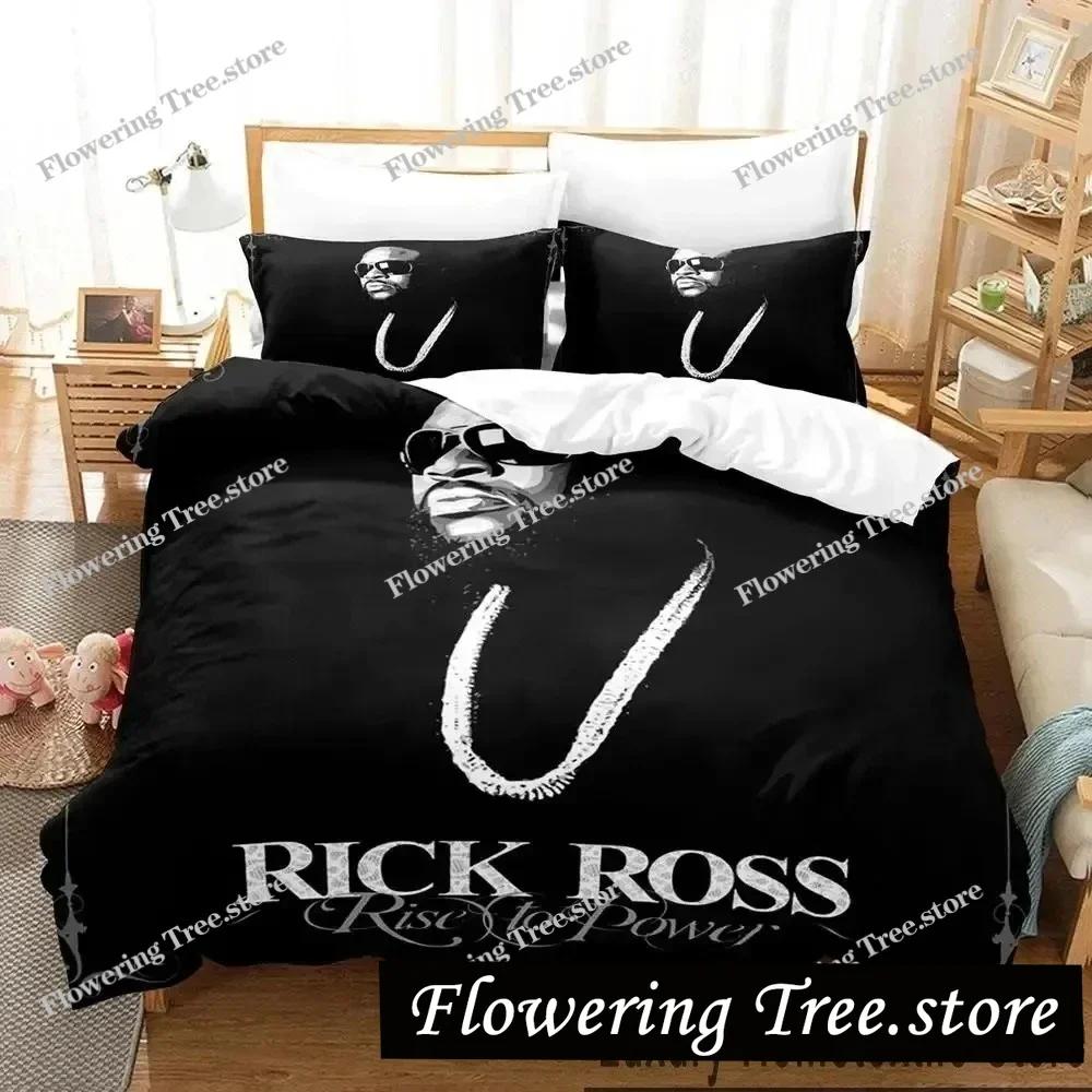 3D Print Rapper RICK ROSS Bedding Set Duvet Cover Bed Set Quilt Cover Pillowcase Comforter King Queen Size Boys Adult Bedding
