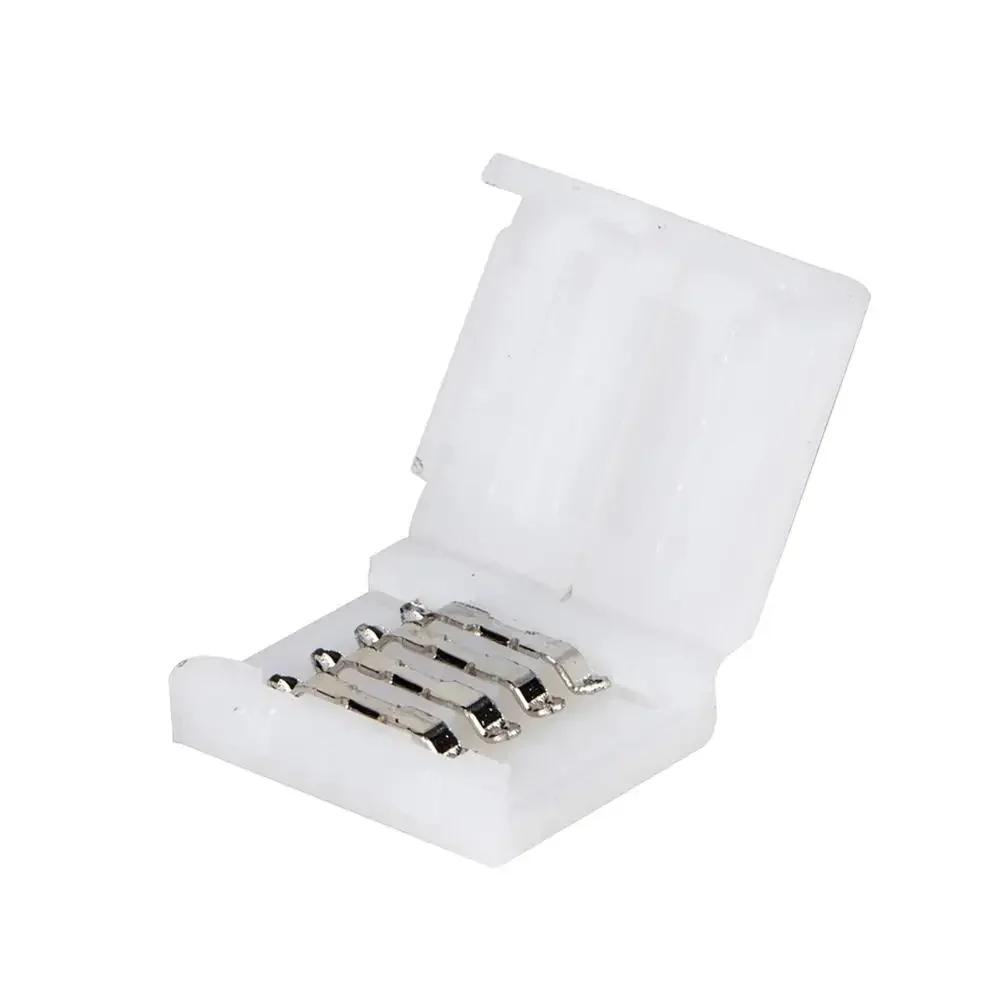 10/20 Pcs/Set 10mm 4 Pin LED RGB Connector Set Connecting Extending Unwired Gapless Solderless SMD 5050 RGB Connector